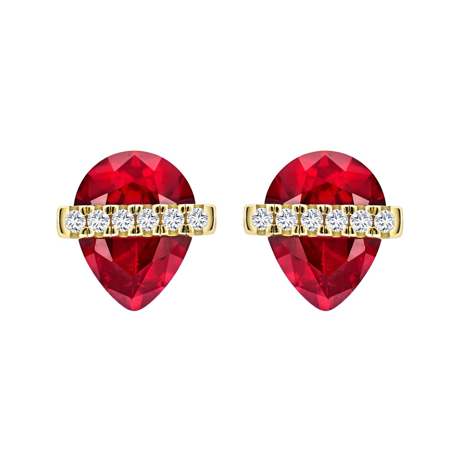 Ruby pear earrings