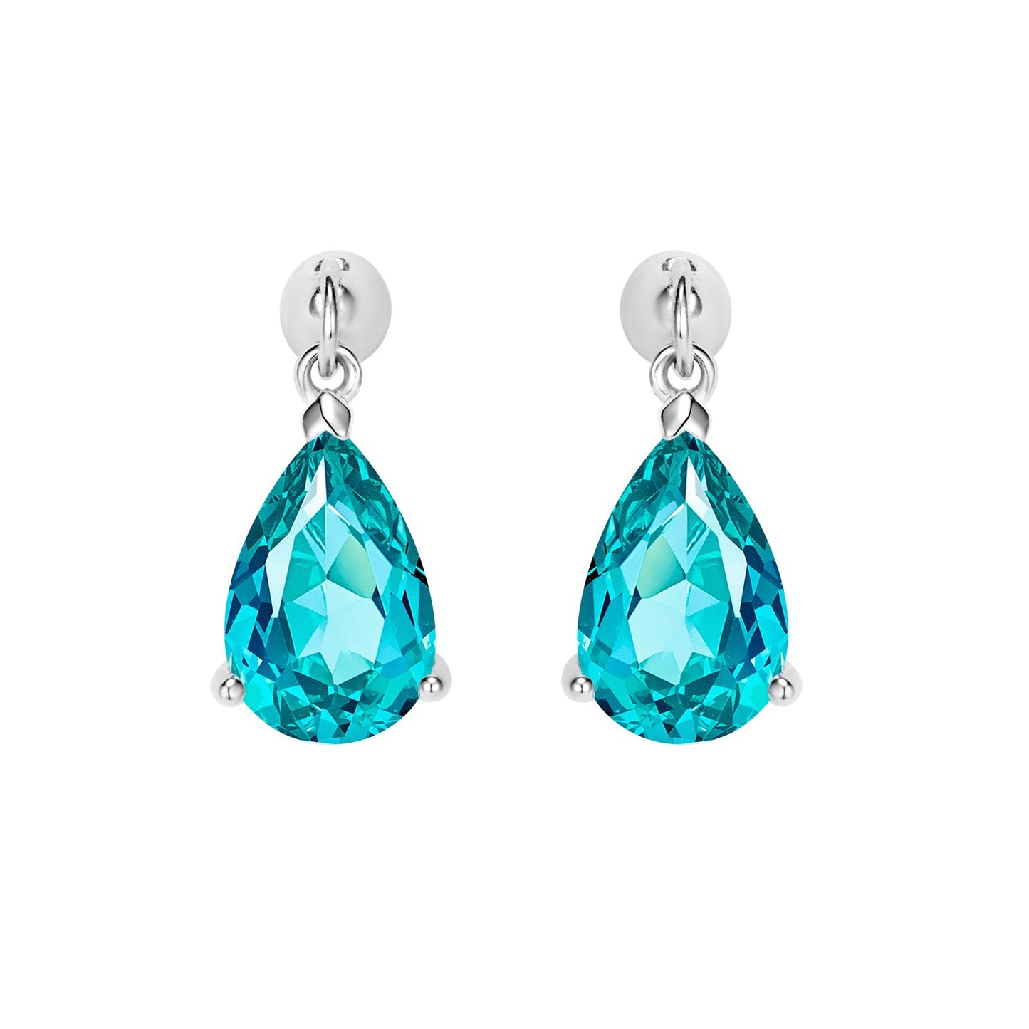Aqua marine pear earrings
