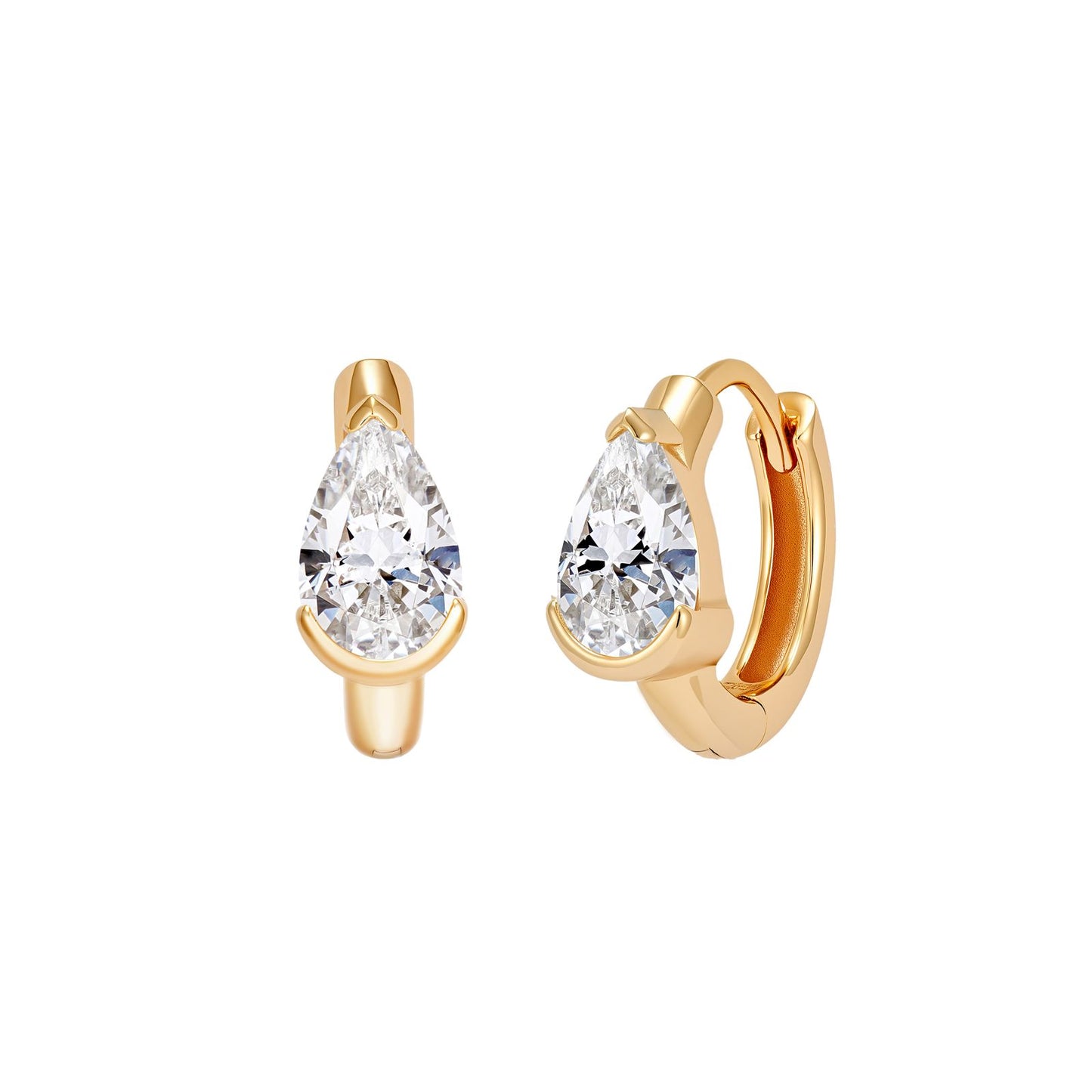 Pear hoops gold