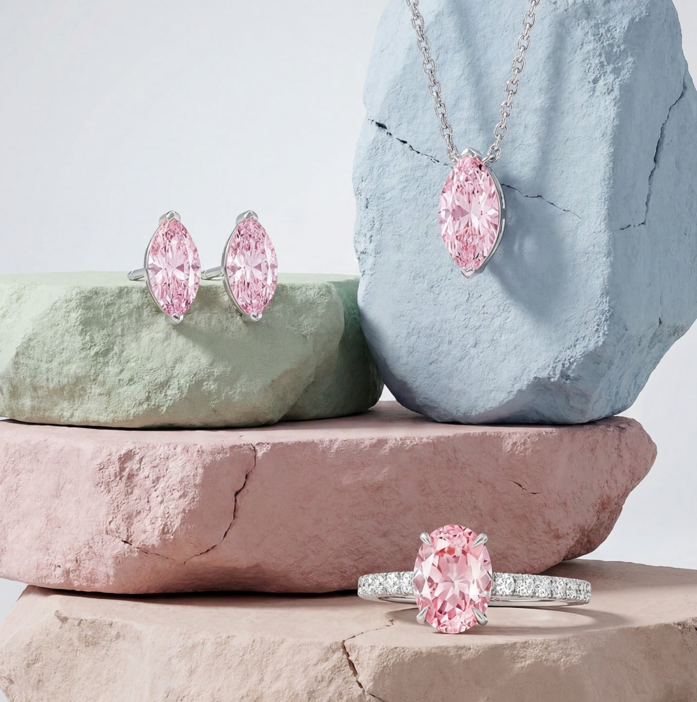 Pink Marquis Necklace