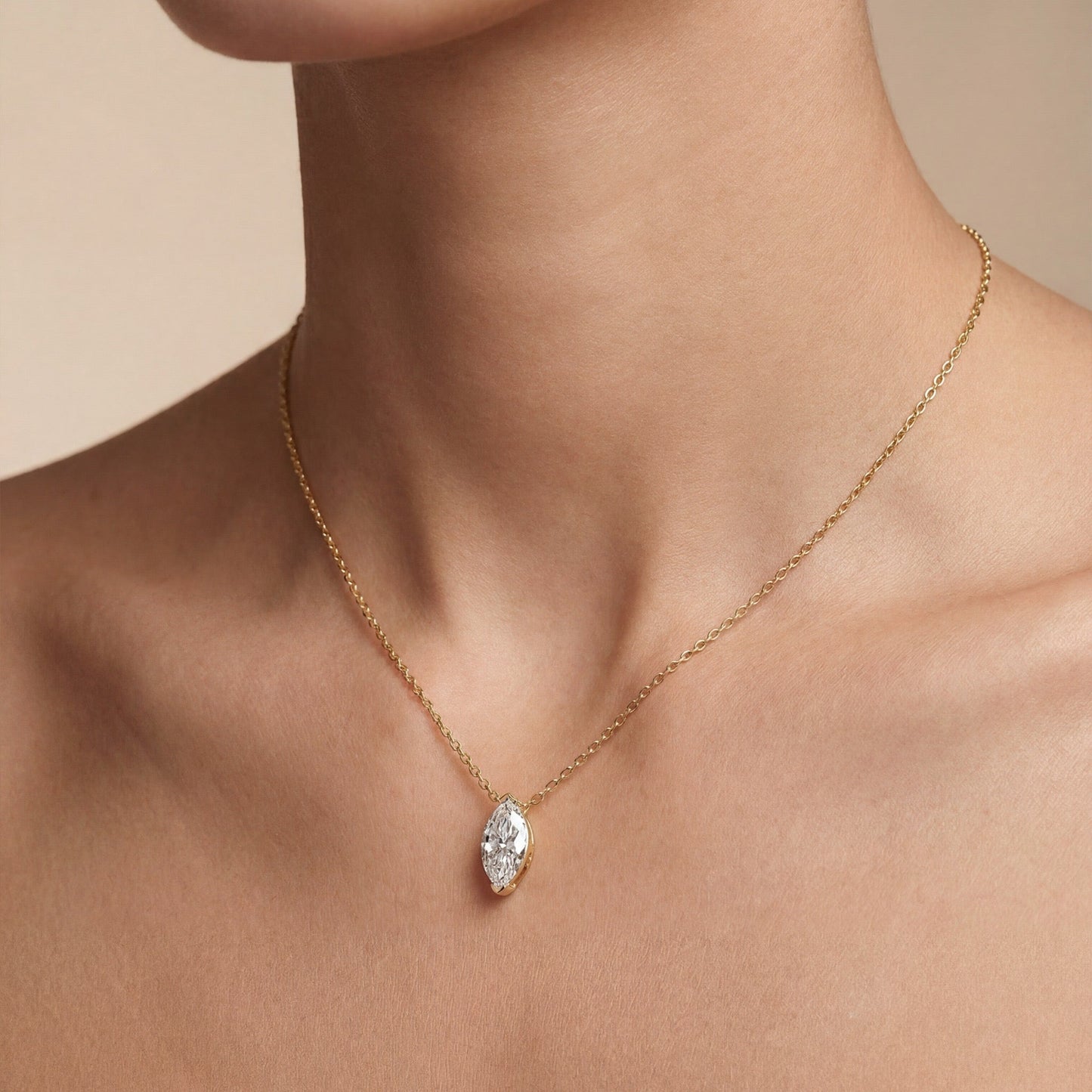 Gold Marquis Necklace