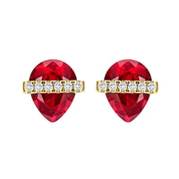 RED PEAR EARRINGS