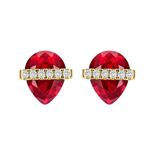 Ruby pear earrings