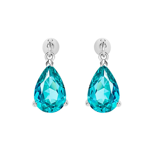 Aqua marine pear earrings