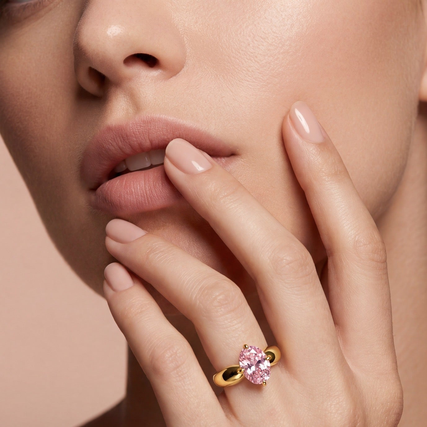 Pink oval ring