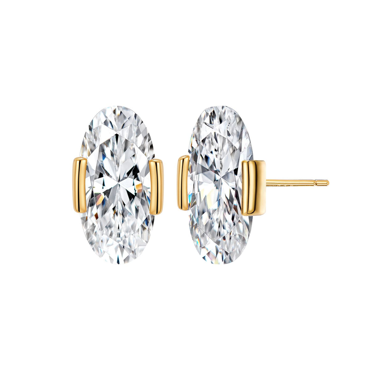 OVAL GOLD EARRINGS