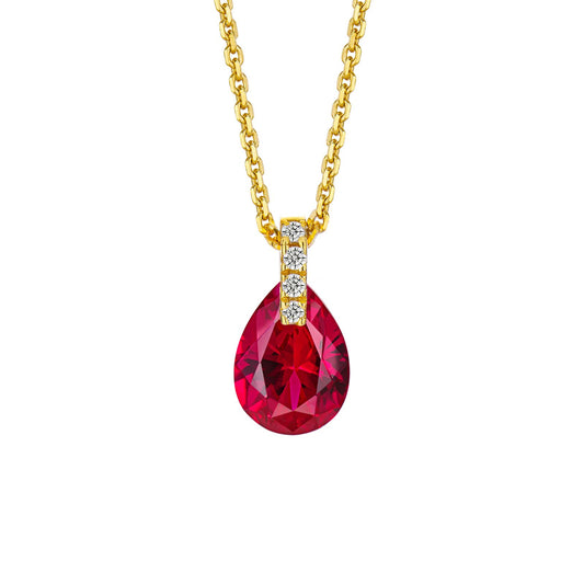 Ruby pear necklace