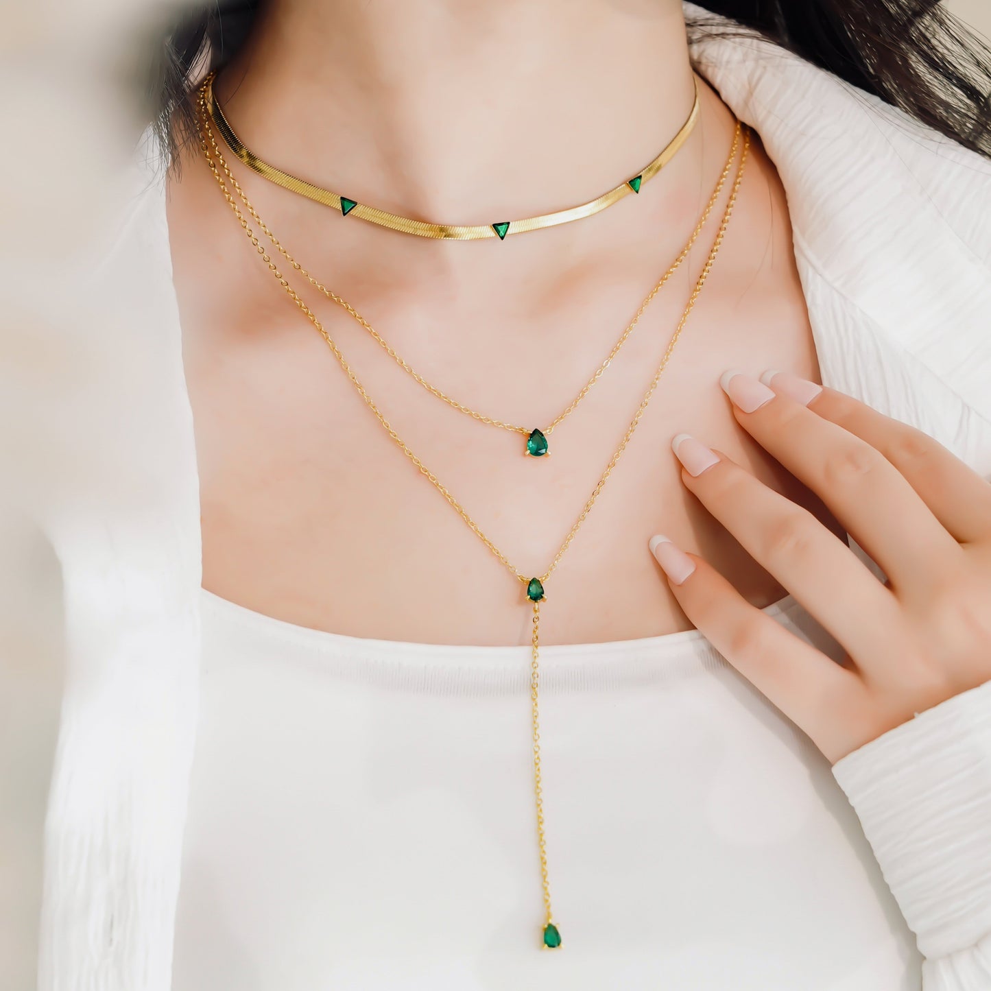 Emerald necklace set