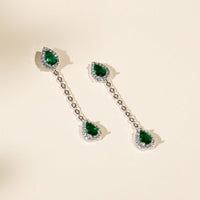 EMERALD S PEAR EARRINGS