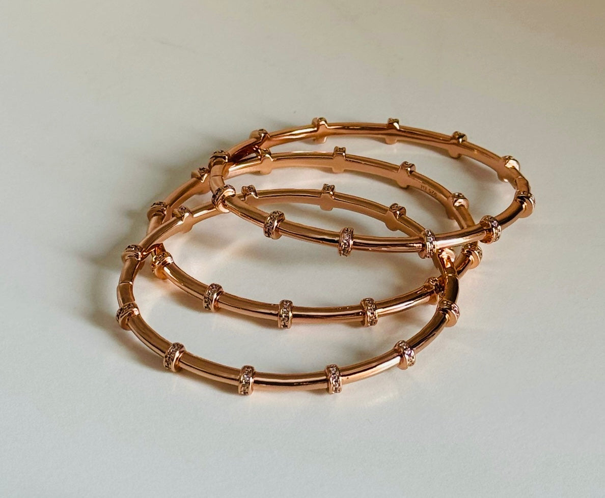 DA rose gold bangles
