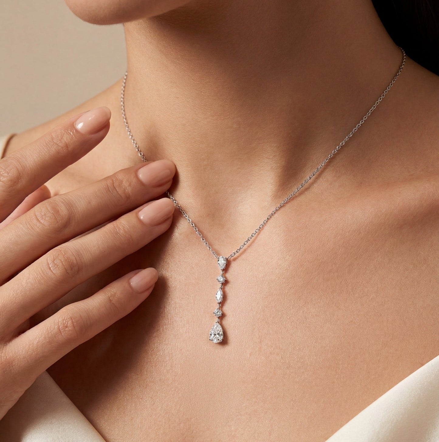 Silver pears Necklace