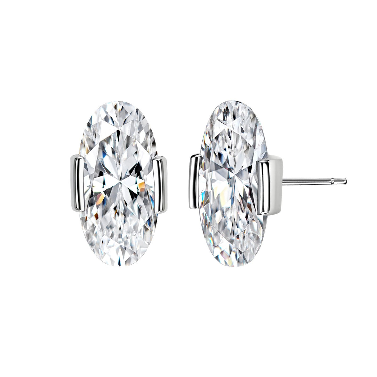 OVAL SILVER EARRINGS