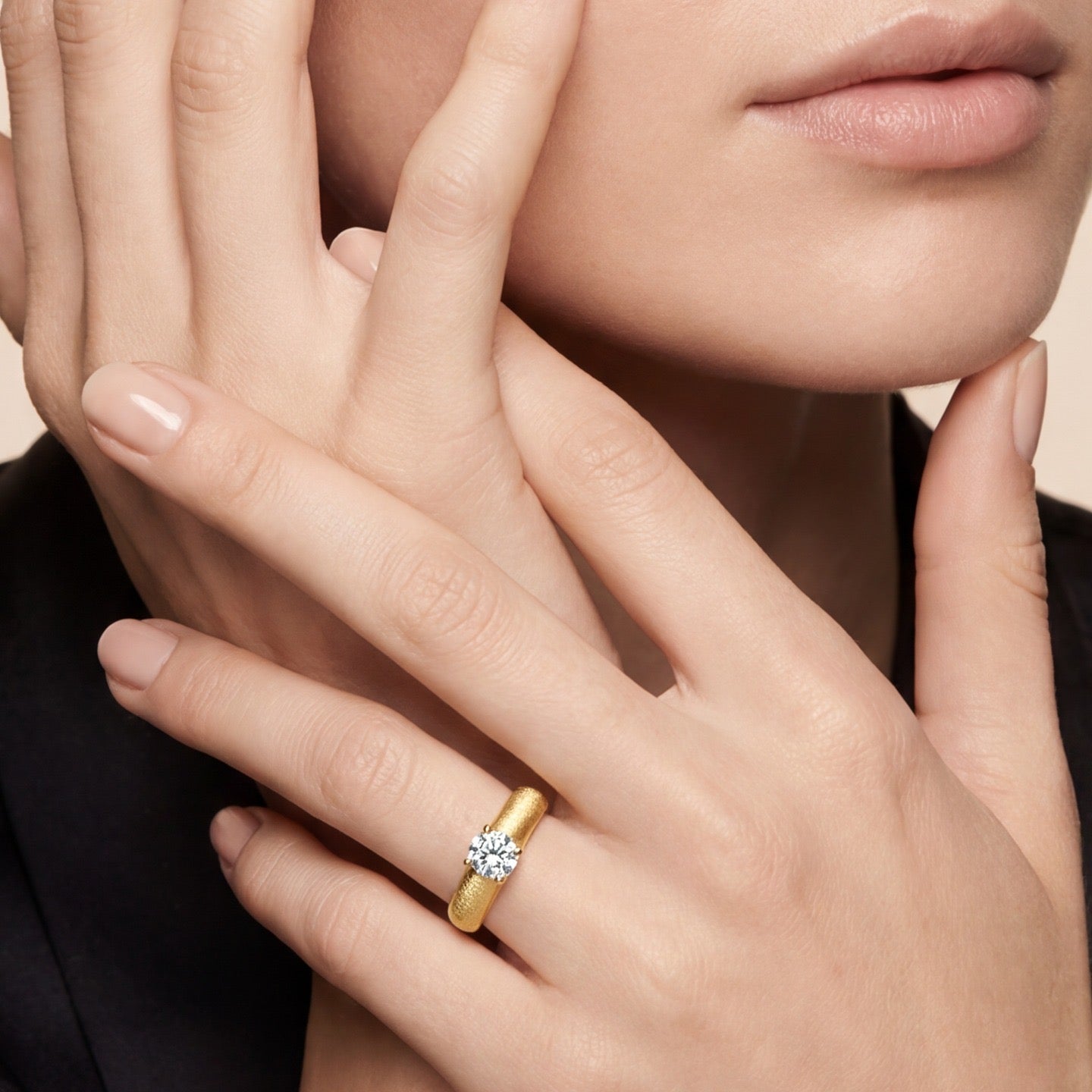 Gold solitaire ring