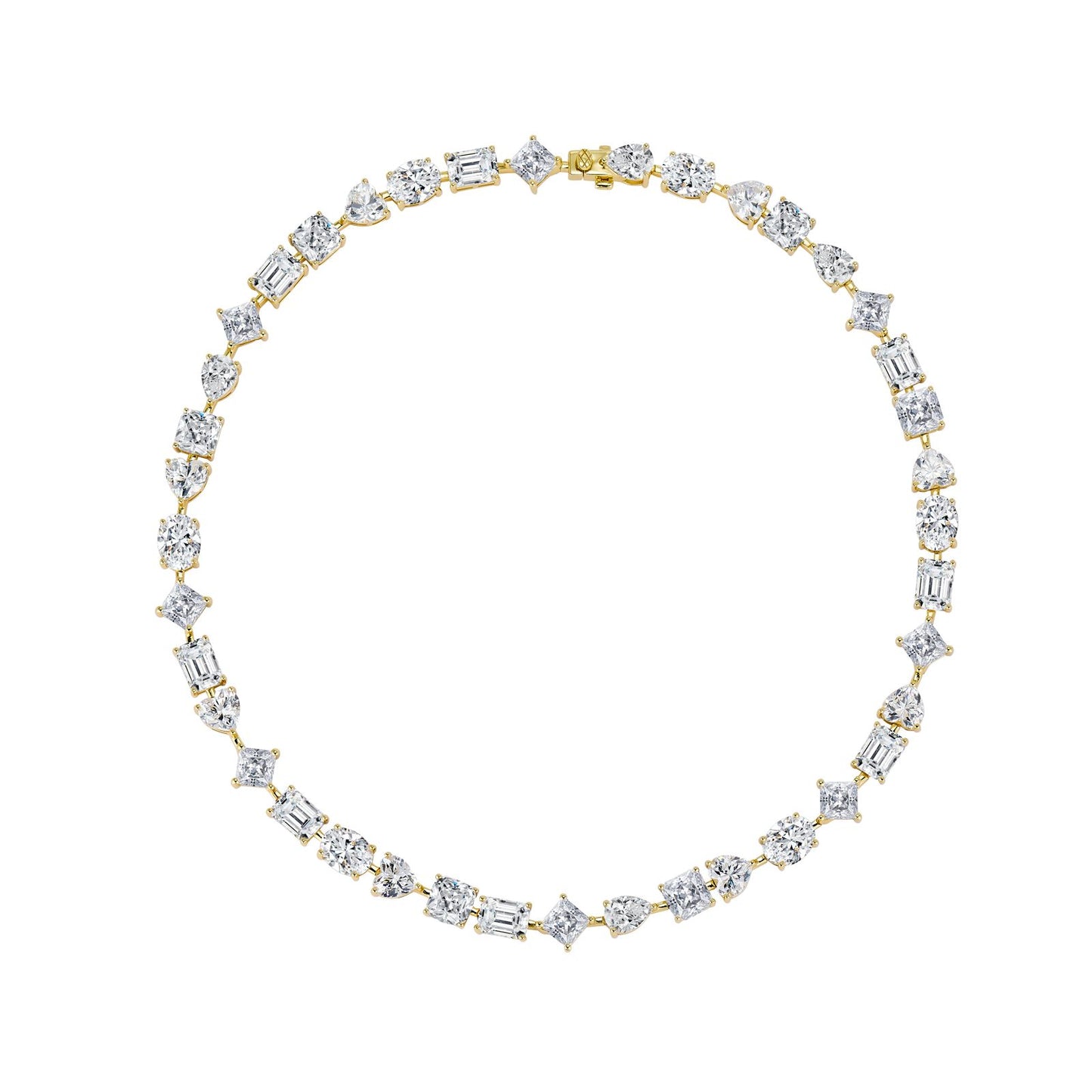 Multi shape tennis necklace